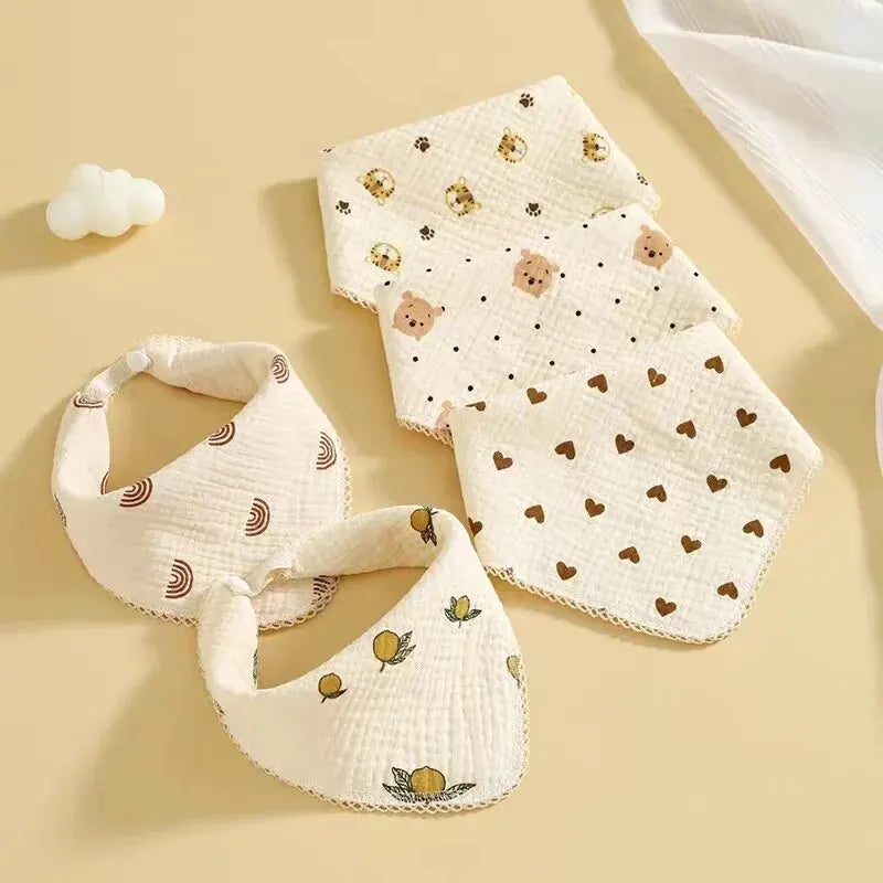 1pc Cotton Gauze Baby Face Towel Cartoon Muslin Newborn Burp Cloth Square Towels Kids Handkerchief Baby Washcloth