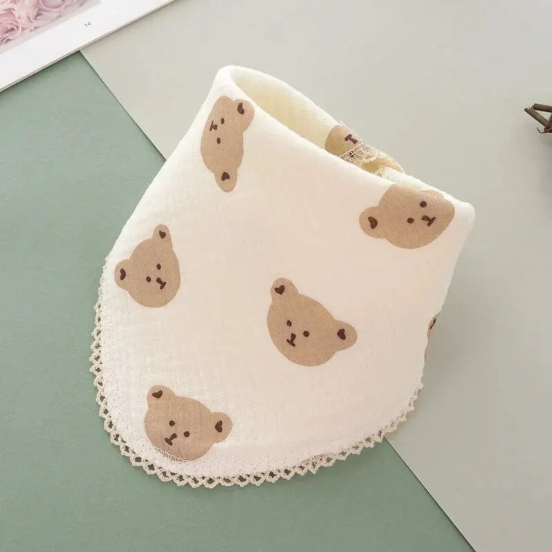 1pc Cotton Gauze Baby Face Towel Cartoon Muslin Newborn Burp Cloth Square Towels Kids Handkerchief Baby Washcloth