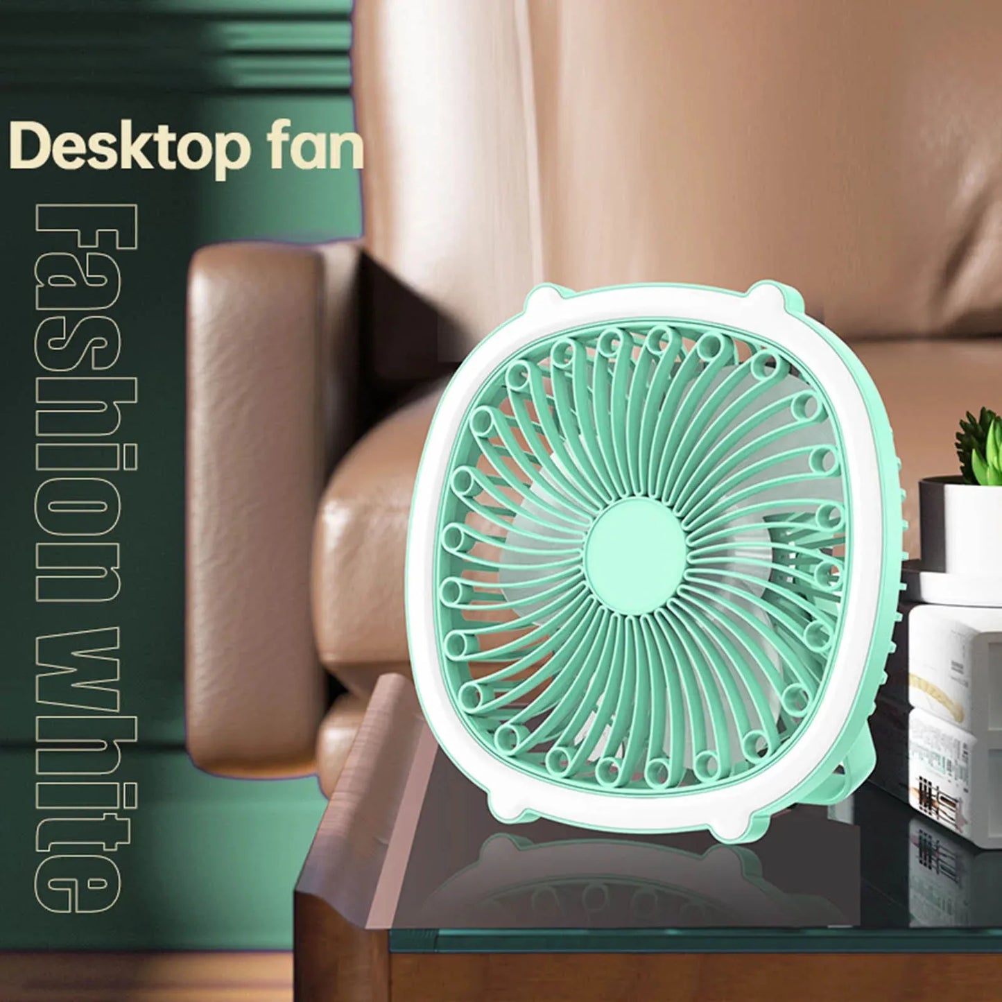 1pc Desktop e ventilador elétrico circulante doméstico silencioso vento forte e iluminação conveniente ventilador pequeno para quartos sala de estar