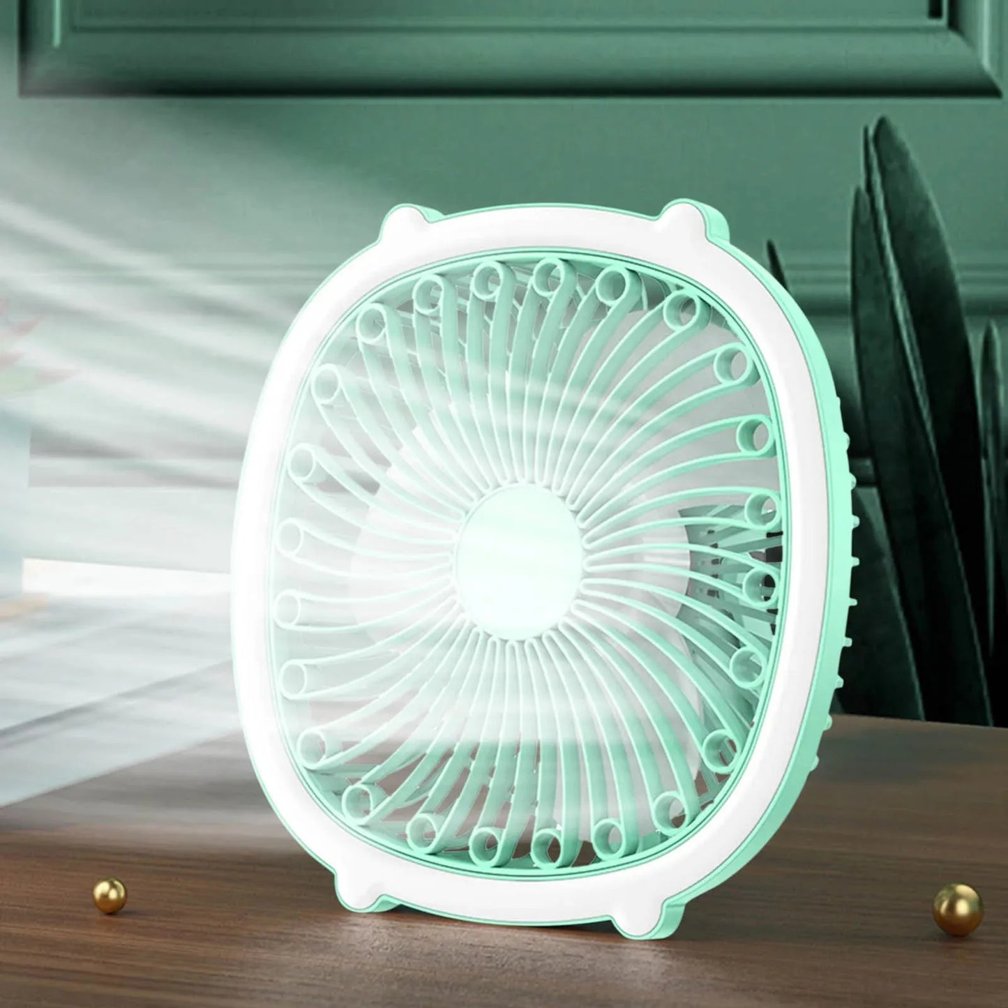 1pc Desktop e ventilador elétrico circulante doméstico silencioso vento forte e iluminação conveniente ventilador pequeno para quartos sala de estar