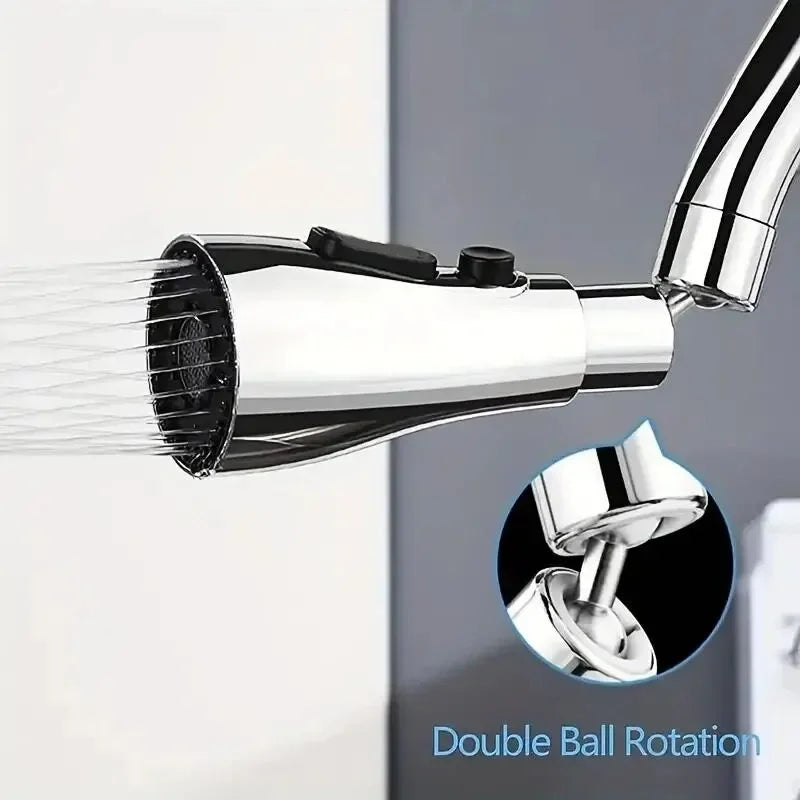 1pc Faucet Extender Metal Alloy,Three Modes,Head Water Saver Home Extended Shower Spray Filter Leedoar