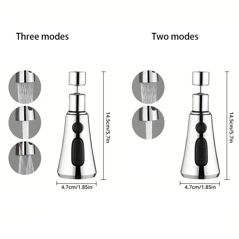 1pc extensor de torneira liga de metal, três modos, cabeça economizadora de água casa filtro de spray de chuveiro estendido 