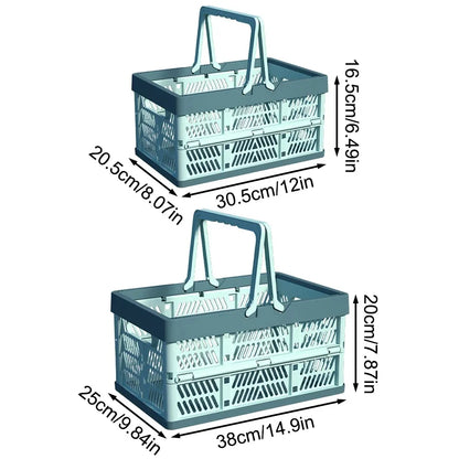 1pc Folding Portable Fruit And Vegetable Storage Basket Sundry Arrangement Thickened Plastic Picnic Basket Leedoar