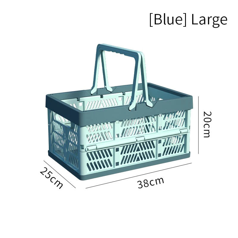 1pc Folding Portable Fruit And Vegetable Storage Basket Sundry Arrangement Thickened Plastic Picnic Basket Leedoar