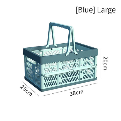 1pc Folding Portable Fruit And Vegetable Storage Basket Sundry Arrangement Thickened Plastic Picnic Basket Leedoar