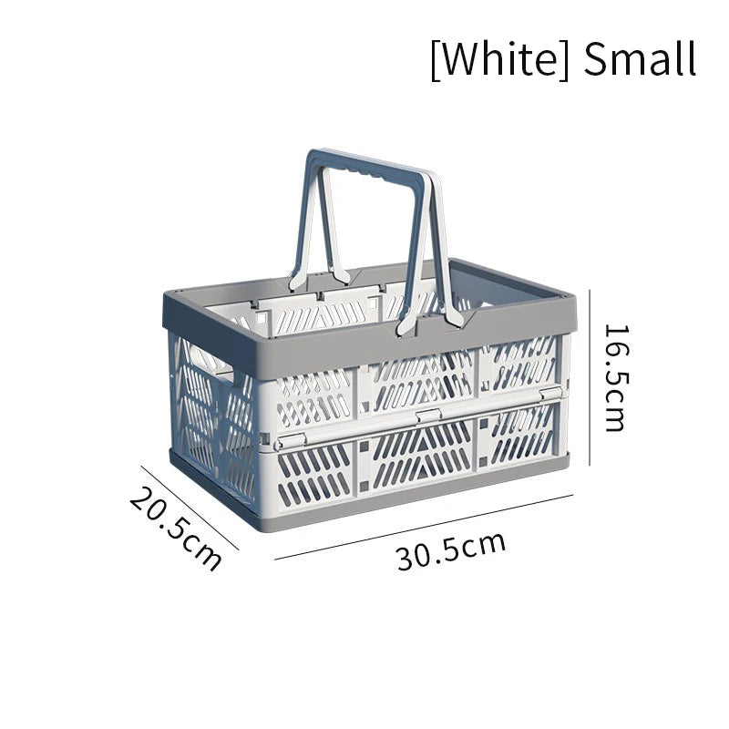 1pc Folding Portable Fruit And Vegetable Storage Basket Sundry Arrangement Thickened Plastic Picnic Basket Leedoar