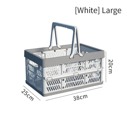 1pc Folding Portable Fruit And Vegetable Storage Basket Sundry Arrangement Thickened Plastic Picnic Basket Leedoar