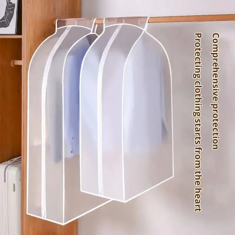 1pc Garment Clothes Cover Protector Lightweight Closet Storage Bags Translucent Dustproof Waterproof Hanging Storage Bag Leedoar