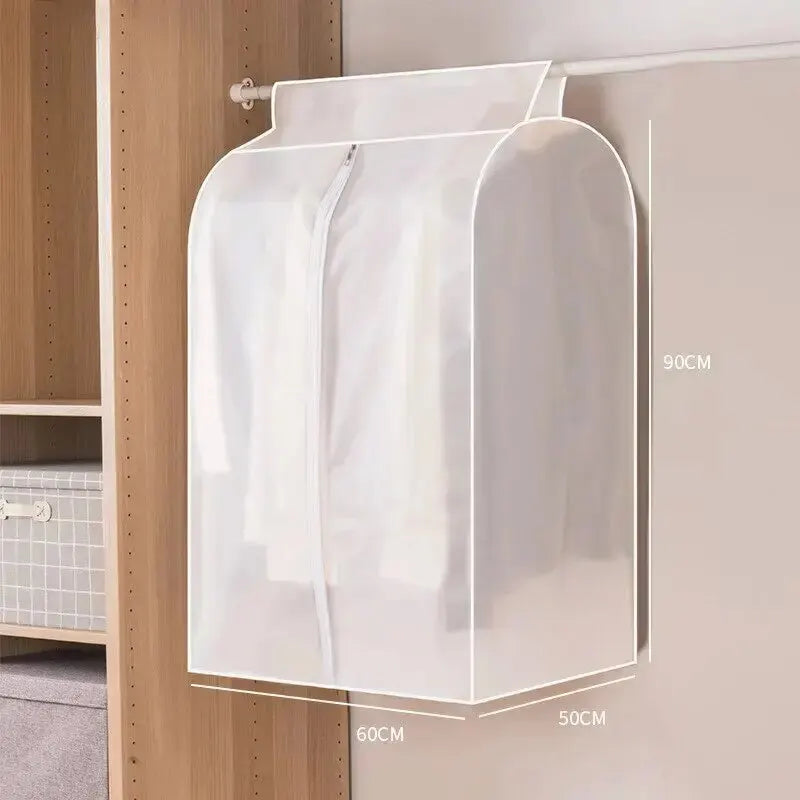 1pc Garment Clothes Cover Protector Lightweight Closet Storage Bags Translucent Dustproof Waterproof Hanging Storage Bag Leedoar