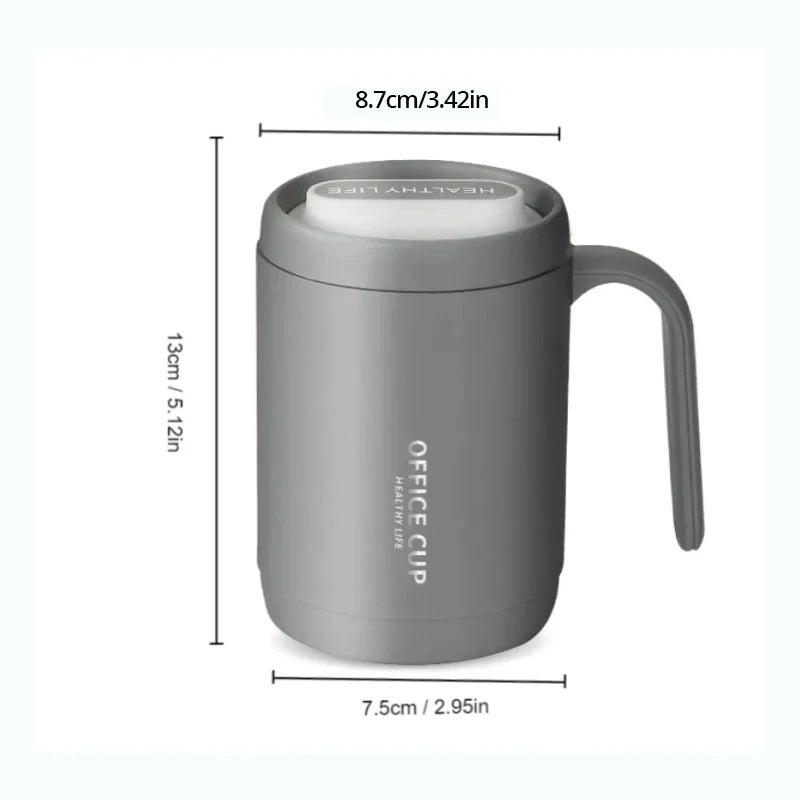 1pc Grey Creative PP Liner Drinking Cup Portable Office Large Capacity Covered Milk Coffee Cup Gift For Kitchen Travel Domestic Leedoar