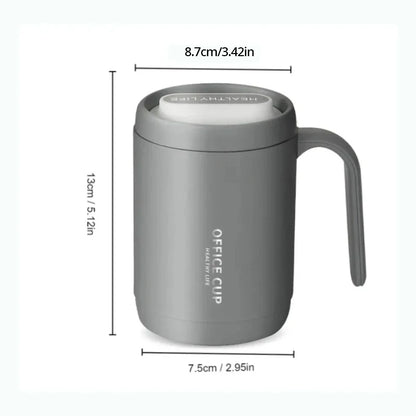 1pc Grey Creative PP Liner Drinking Cup Portable Office Large Capacity Covered Milk Coffee Cup Gift For Kitchen Travel Domestic Leedoar