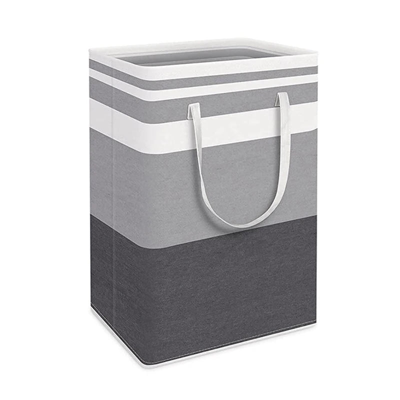 1pc Grey Large Capacity Waterproof Cotton Linen Dirty Clothes Basket Simplified Clothes Sundrie Storage Box Foldable Storage Bag Leedoar