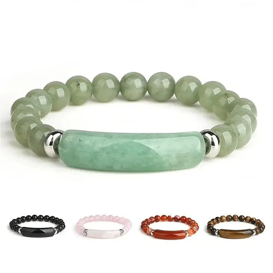 1 pulsera de piedra curativa hecha a mano con piedras preciosas de malaquita natural turquesa, pulsera de cristal en bruto, energía corporal, yoga 