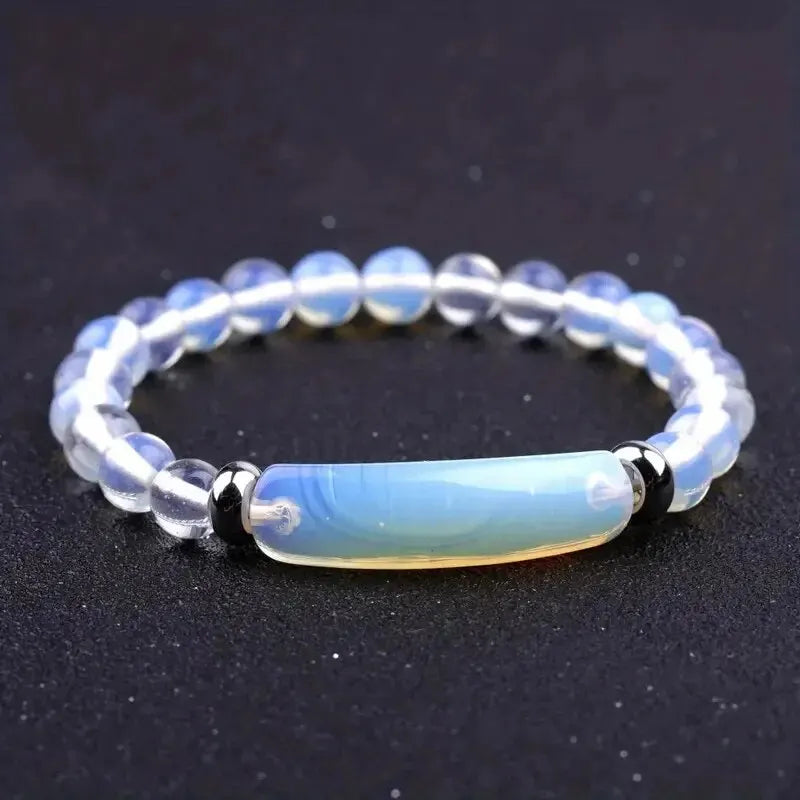 1pc Healing Handmade Stone Bracelet Turquoise Natural Malachite Gemstone Crystal Rough Bracelet Body Energy Yoga Leedoar