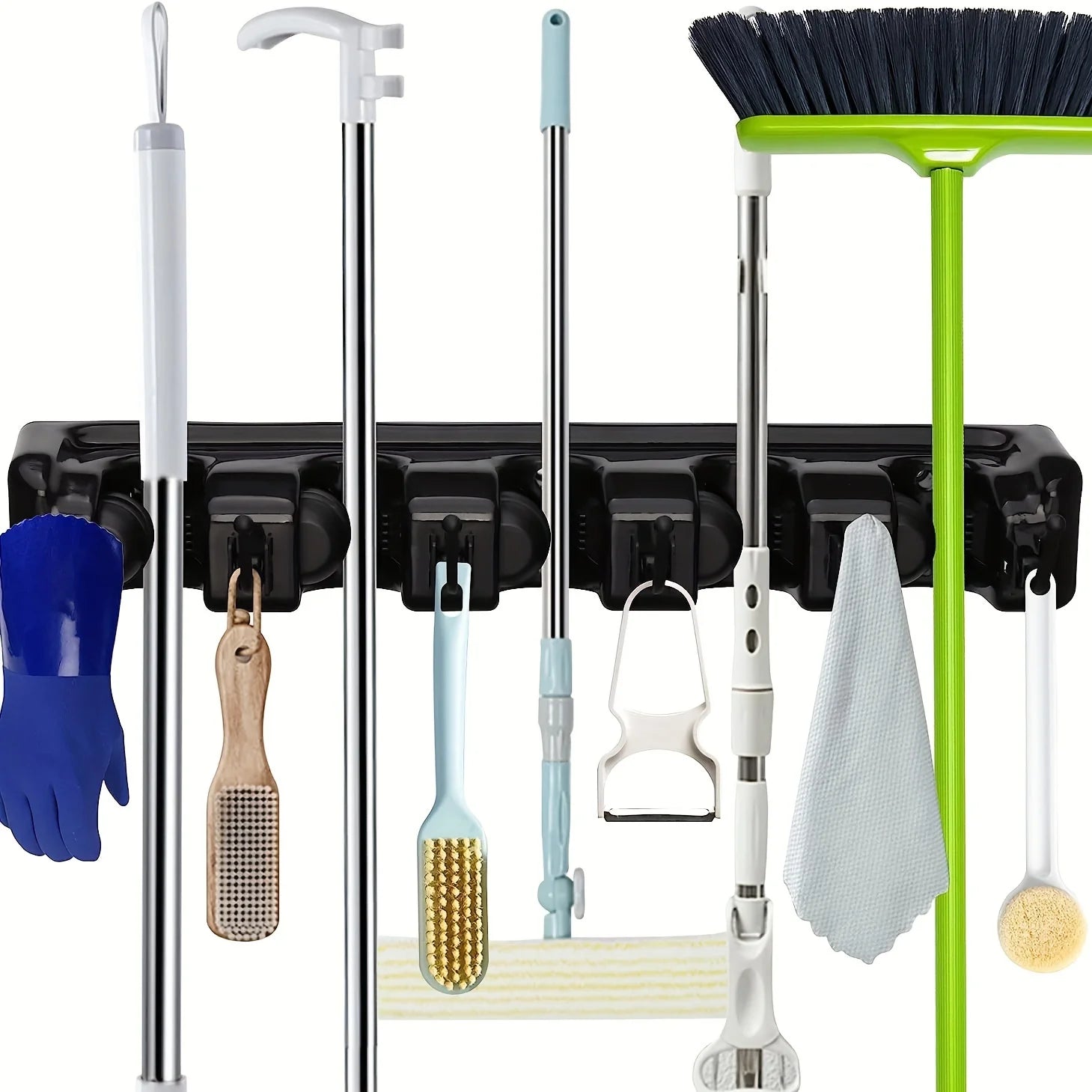 1pc Heavy Duty Mop and Broom Holder Wall Mount - Garage and Laundry Room Storage Rack Leedoar