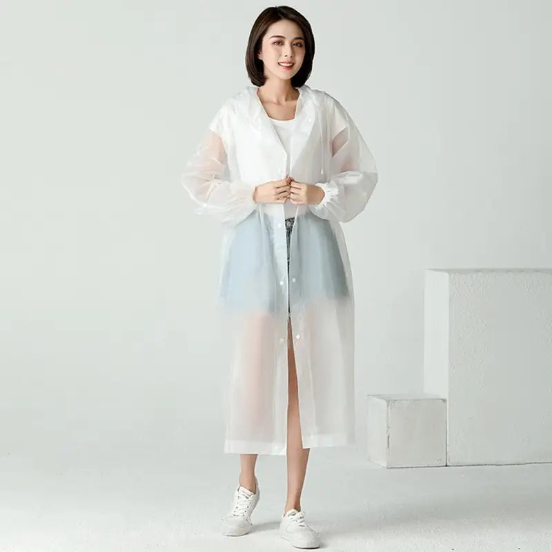 1pc Hooded Rain Coat Women Men Impermeable Thickened Waterproof Tourism Outdoor Hiking Rain Poncho Outdoor Products Leedoar