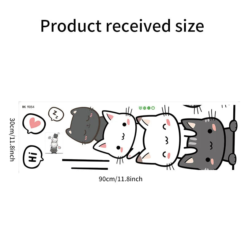 1pc Kitten Door Sticker, Home Decoration Door Sticker, Cute Children's Room Door Decoration Supplies Leedoar