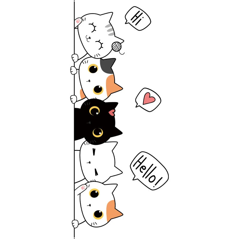 1pc Kitten Door Sticker, Home Decoration Door Sticker, Cute Children's Room Door Decoration Supplies Leedoar