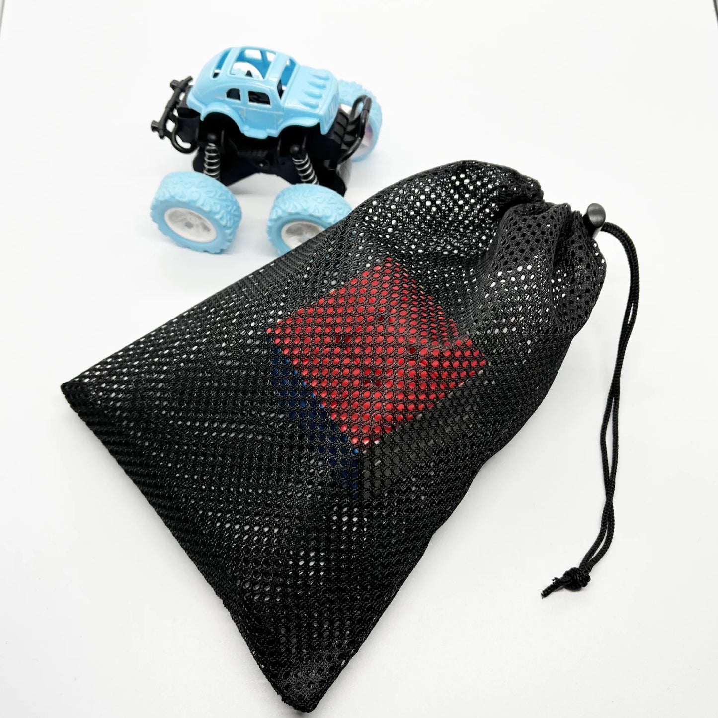 1pc Mesh Bag, Mesh Storage Bag, Polyester Bundle Pocket, Black Mesh Bag, Drawstring Mesh Bag, Drawstring Toy Bag Leedoar