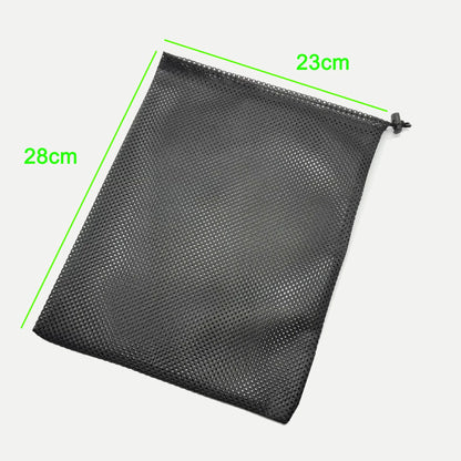 1pc Mesh Bag, Mesh Storage Bag, Polyester Bundle Pocket, Black Mesh Bag, Drawstring Mesh Bag, Drawstring Toy Bag Leedoar