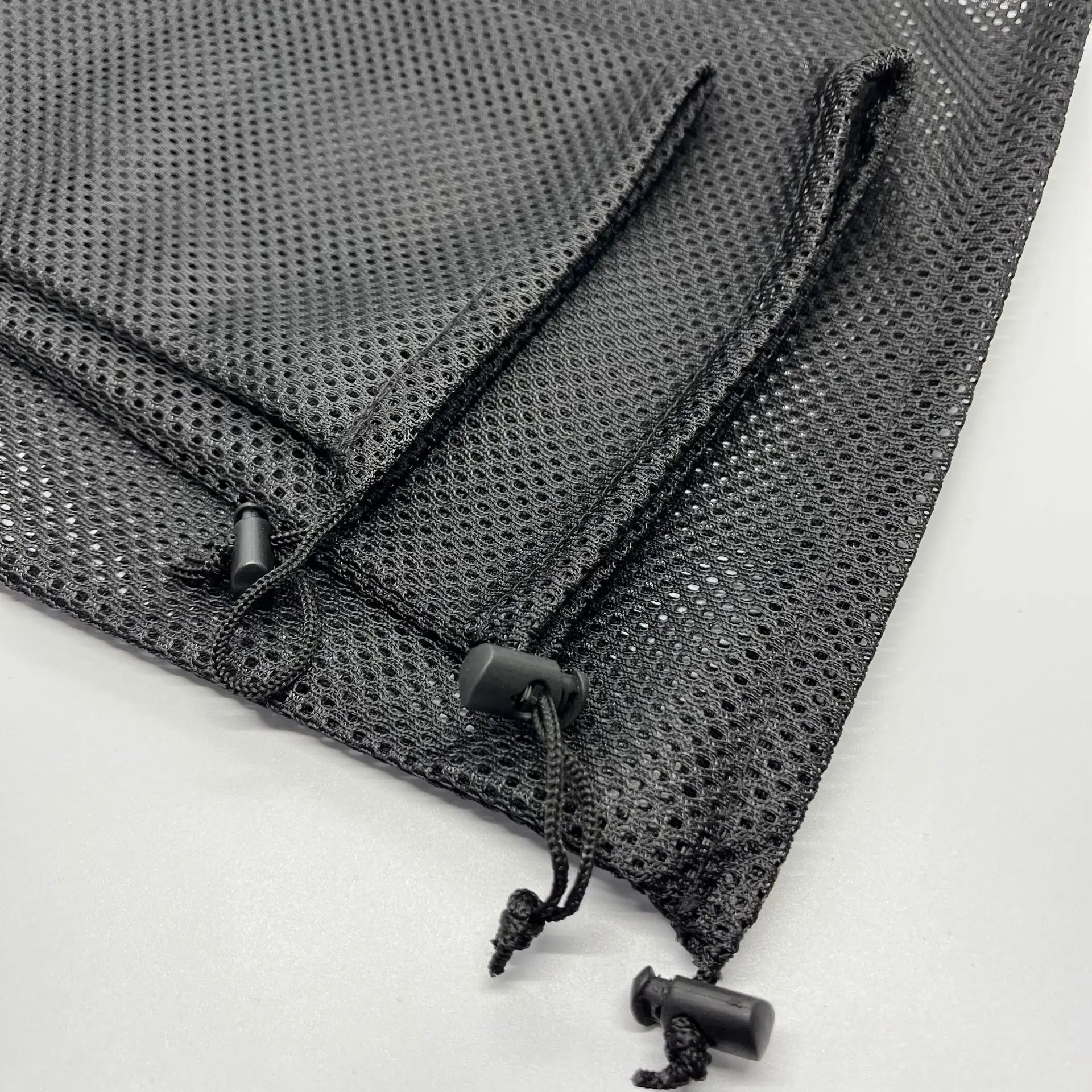 1pc Mesh Bag, Mesh Storage Bag, Polyester Bundle Pocket, Black Mesh Bag, Drawstring Mesh Bag, Drawstring Toy Bag Leedoar