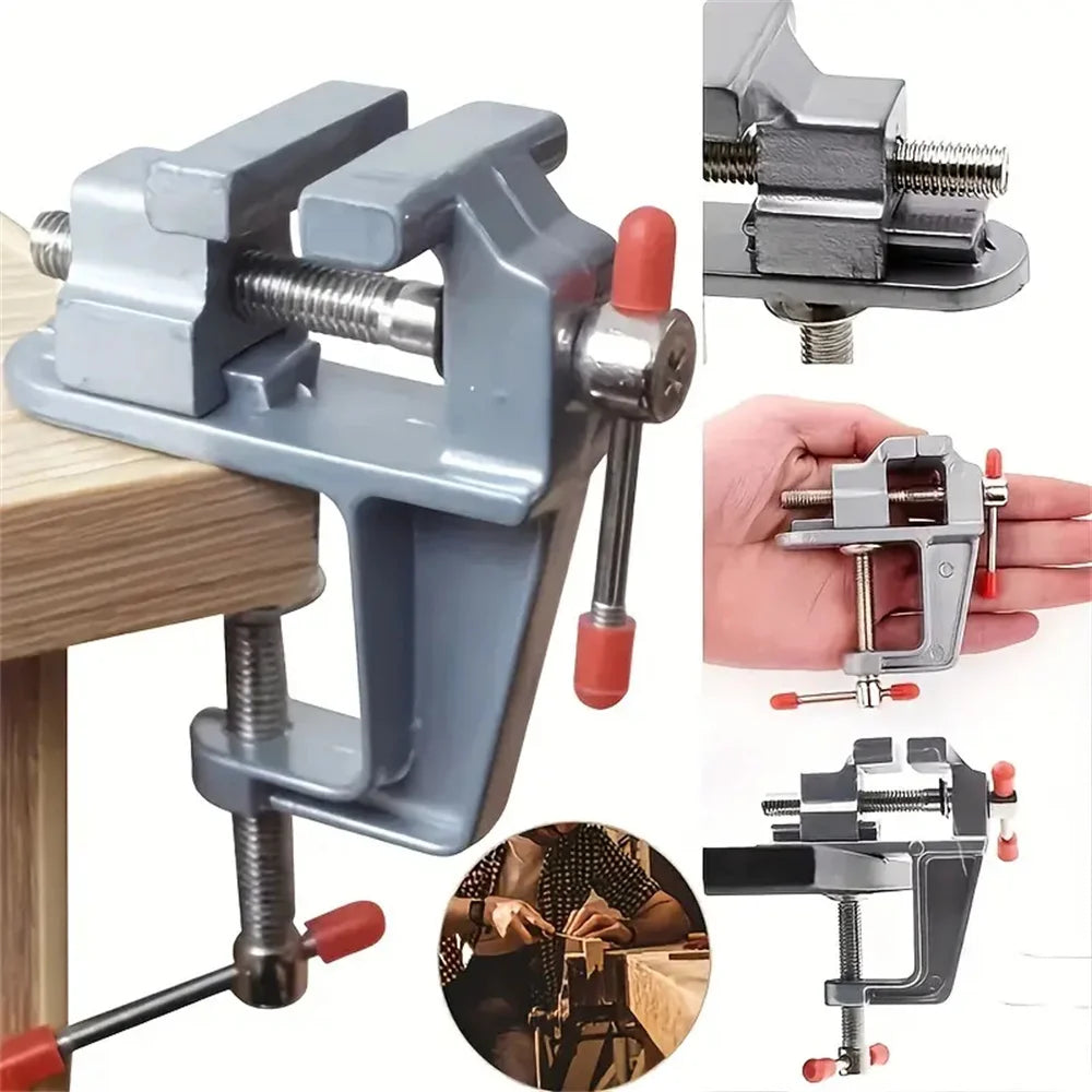 1pc Mini Aluminum Hobby Vice - Compact Multifunctional Clip Workbench, Small Repair, and DIY Projects - Durable, Adjustable Leedoar