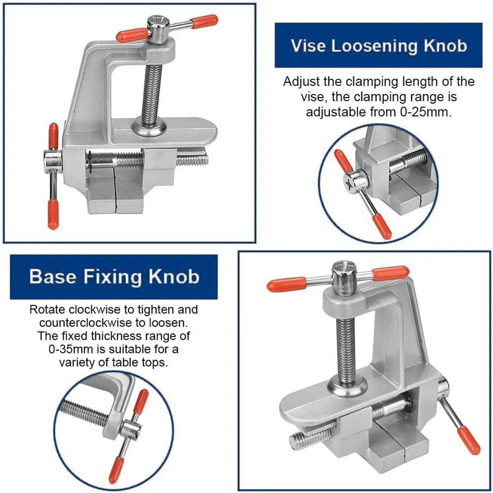 1pc Mini Aluminum Hobby Vice - Compact Multifunctional Clip Workbench, Small Repair, and DIY Projects - Durable, Adjustable Leedoar