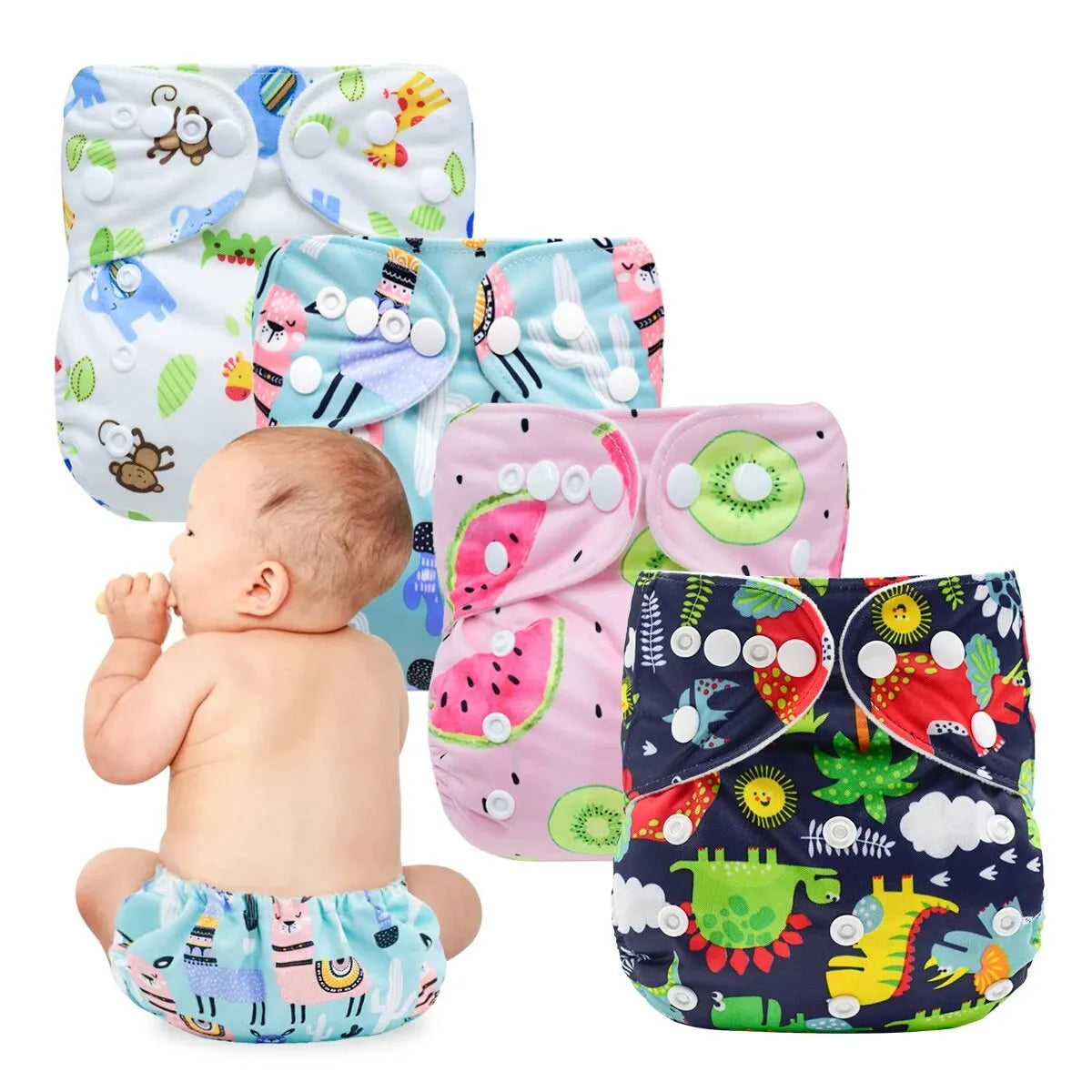 1pc Mumsbest Baby Washable Reusable Cloth Pocket Nappy Diaper Adjustable Fit Baby 3-15kg No Insert