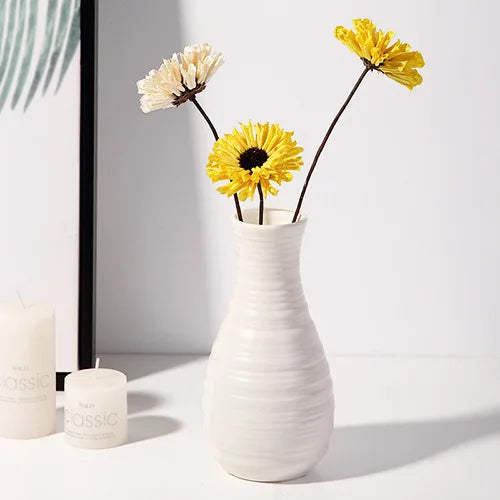 1pc Nordic Plastic Vase Simple Small Fresh Flower Pot Storage Bottle for Flowers Living Room Modern Home Decorations Ornaments Leedoar