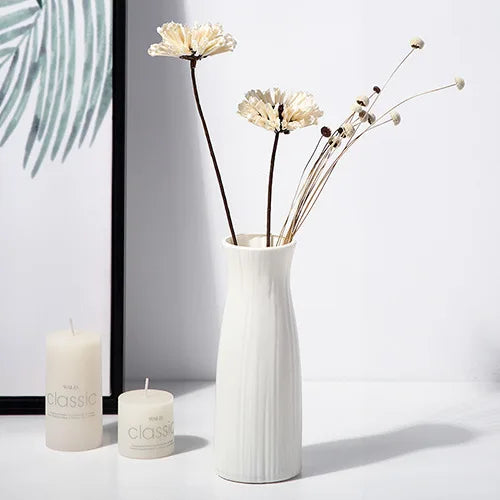 1pc Nordic Plastic Vase Simple Small Fresh Flower Pot Storage Bottle for Flowers Living Room Modern Home Decorations Ornaments Leedoar