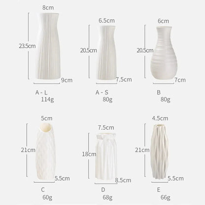 1pc Nordic Plastic Vase Simple Small Fresh Flower Pot Storage Bottle for Flowers Living Room Modern Home Decorations Ornaments Leedoar