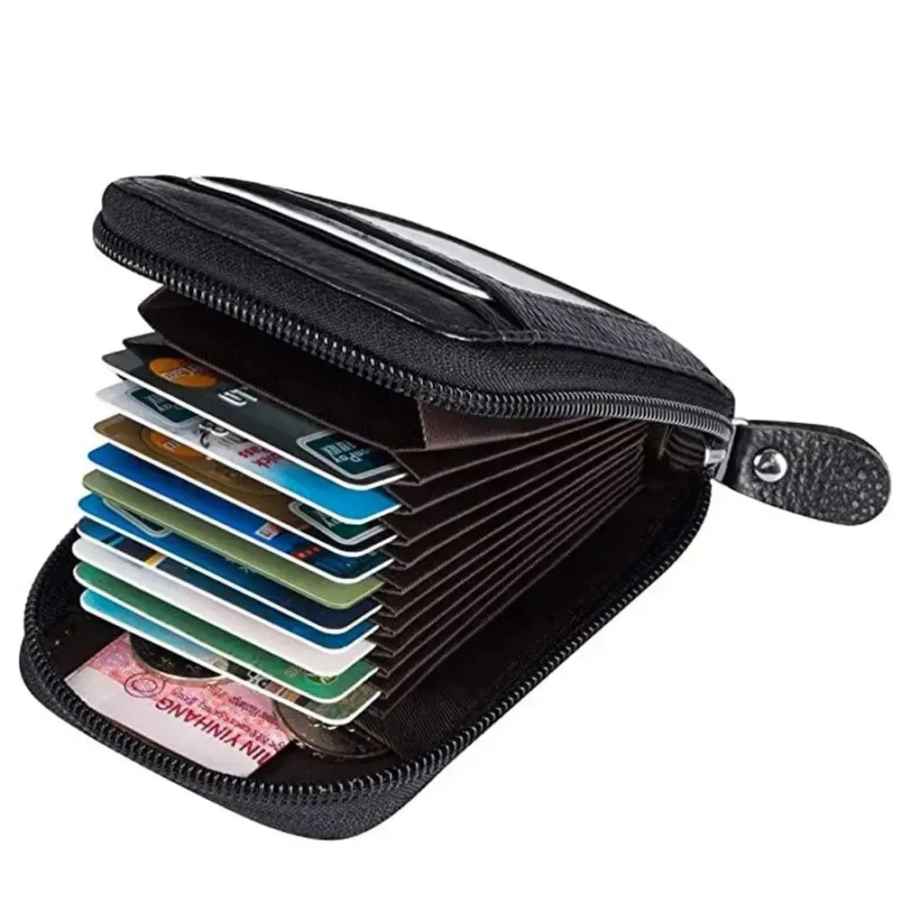 1pc Organ Card Bag Korean Edition Portable Women's Short Bank Card Cover Business Card Clip Zipper Vertical Handheld Bag Leedoar