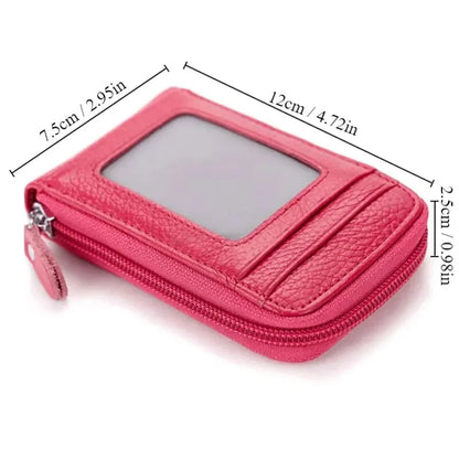 1pc Organ Card Bag Korean Edition Portable Women's Short Bank Card Cover Business Card Clip Zipper Vertical Handheld Bag Leedoar