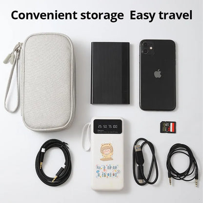 1pc Pink/Grey/Black/Navy Travel Portable Digital Product Storage Bag USB Data Cable Organizer Headset Charging Treasure Box Bag Leedoar