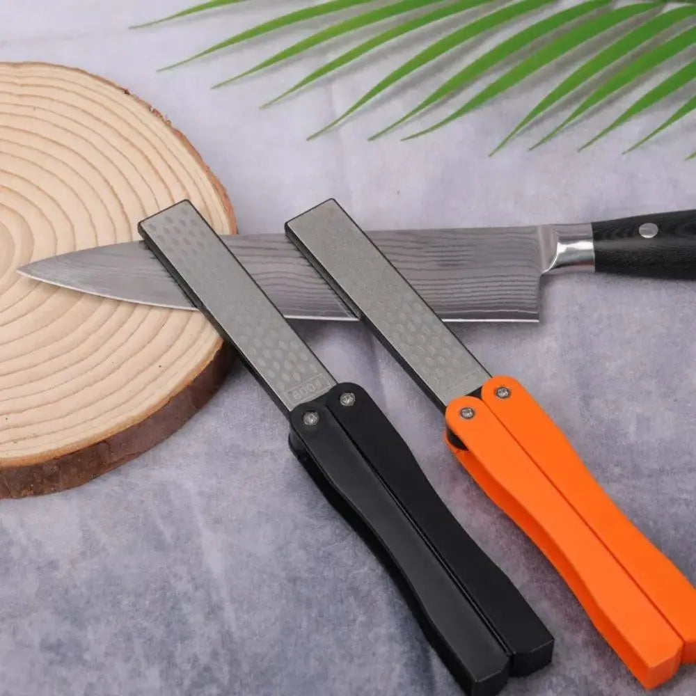 1pc Portable Double Side Grindstone Professional Kitchen Sharpener for Pocket Folding Knife Sharpening Stone Sharpener Diamond Leedoar