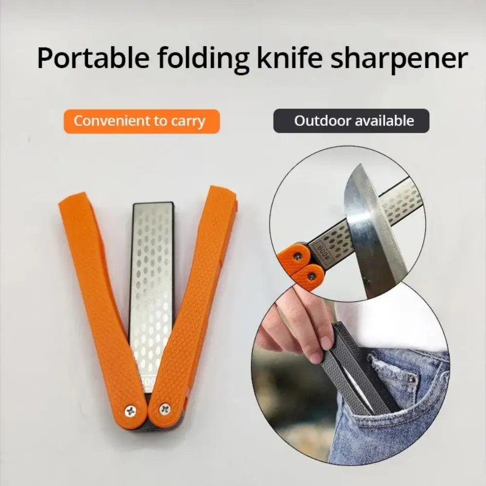 1pc Portable Double Side Grindstone Professional Kitchen Sharpener for Pocket Folding Knife Sharpening Stone Sharpener Diamond Leedoar