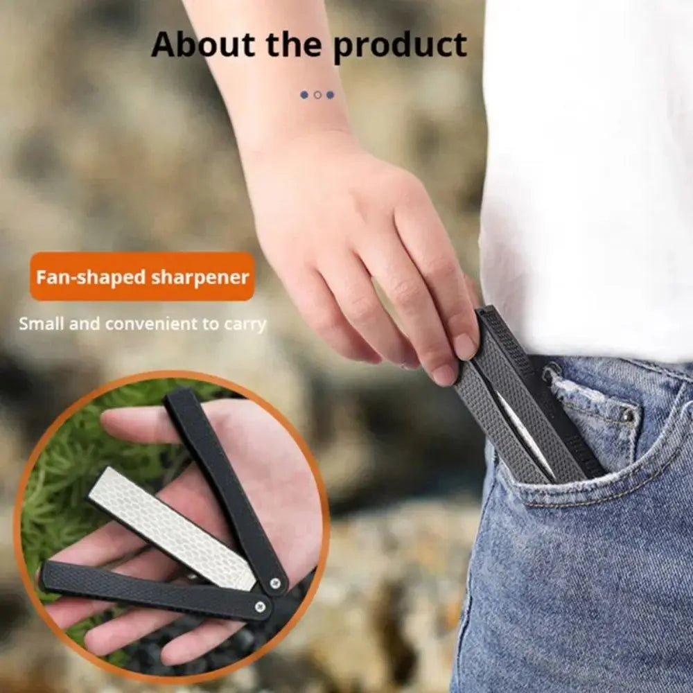 1pc Portable Double Side Grindstone Professional Kitchen Sharpener for Pocket Folding Knife Sharpening Stone Sharpener Diamond Leedoar