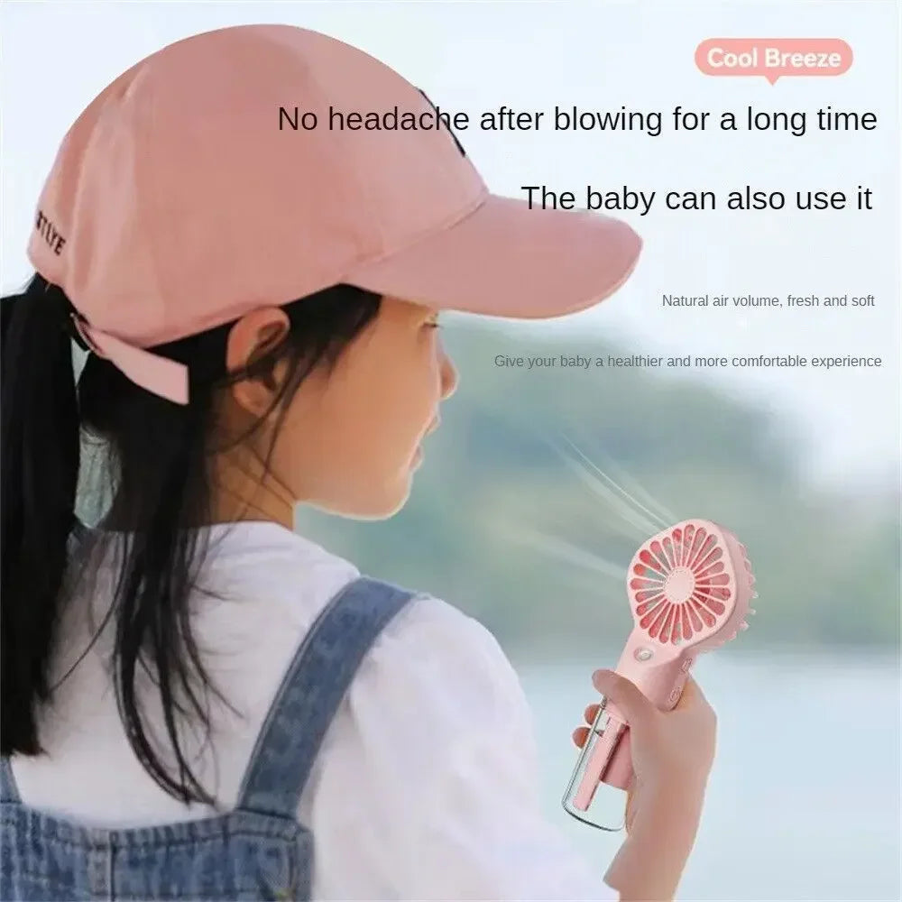 1pc Portable Handheld Spray Fan,Water Spray Mist Fan,Student Dormitory Mini Fan,Summer Supplies, Cooling Tools,Outdoor Small Fan Leedoar