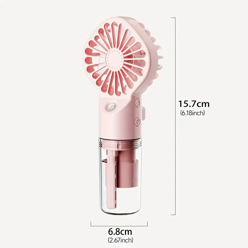 1pc Portable Handheld Spray Fan,Water Spray Mist Fan,Student Dormitory Mini Fan,Summer Supplies, Cooling Tools,Outdoor Small Fan Leedoar