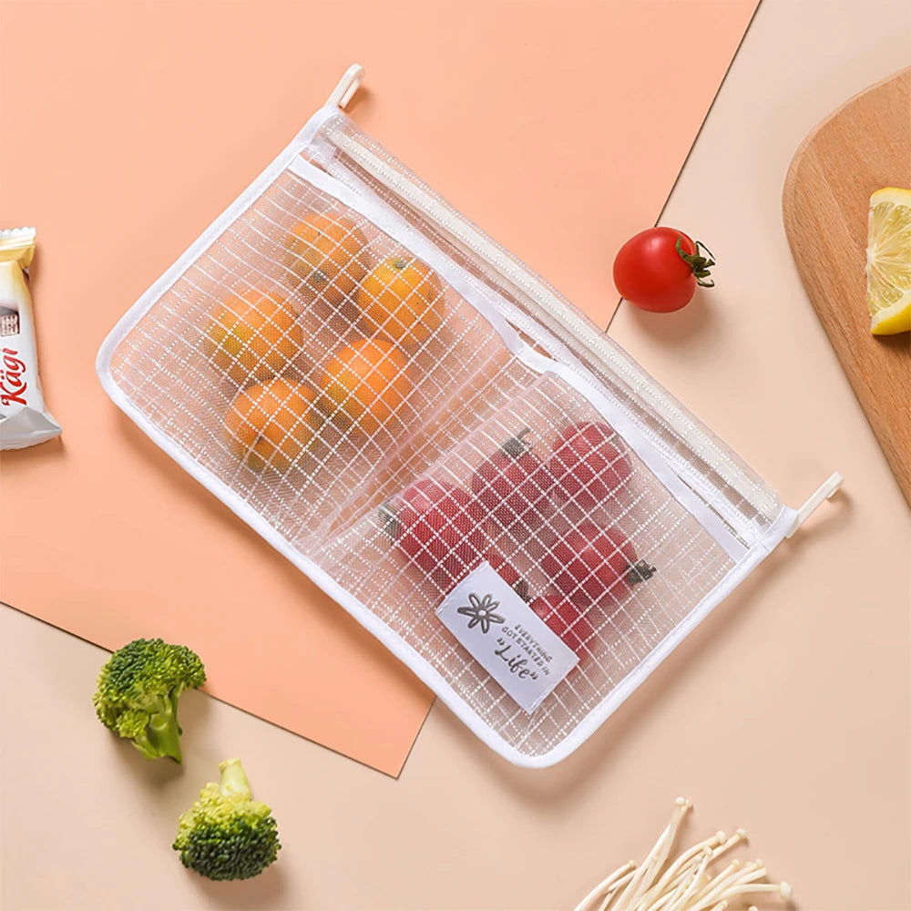 1pc Refrigerator Door Organizer, Fridge Hanging Mesh Bag For Kitchen Storage Bag Leedoar