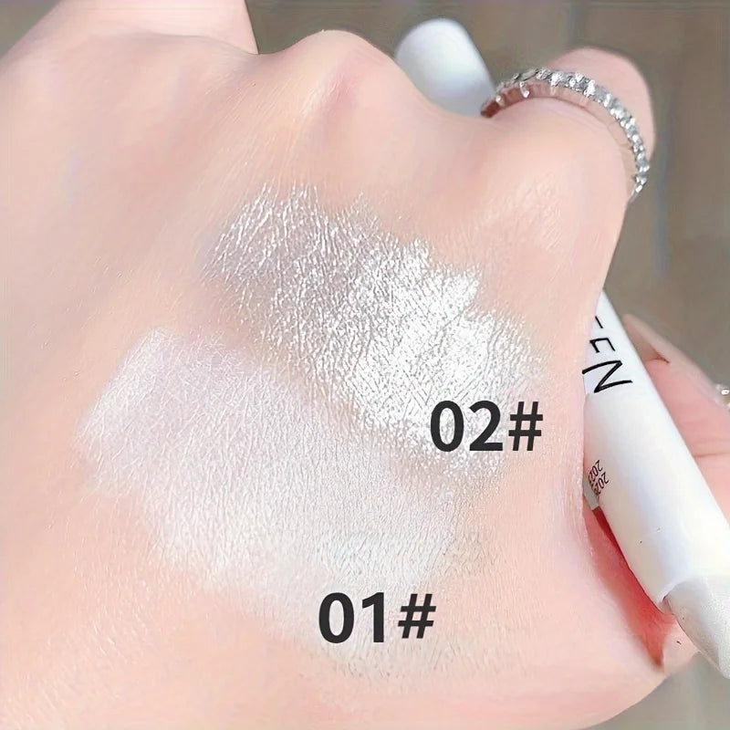 1pc Shimmering Highlight Stick, Glitter White Eyeshadow Pencil for Bright Eyes, Dazzling Effect Makeup Highlighter Leedoar