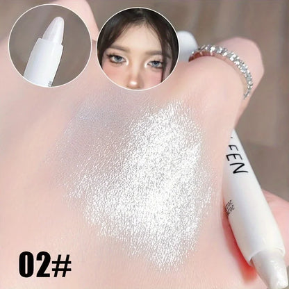 1pc Shimmering Highlight Stick, Glitter White Eyeshadow Pencil for Bright Eyes, Dazzling Effect Makeup Highlighter Leedoar