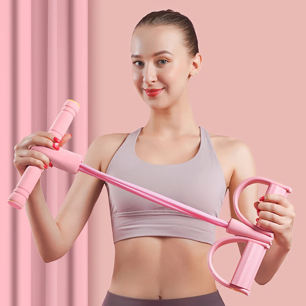 1pc Slim & Tone Your Entire Body with Pedal Resistance Bands - Yoga Equipment for Abdomen, Waist, Arm & Leg Stretching! Leedoar