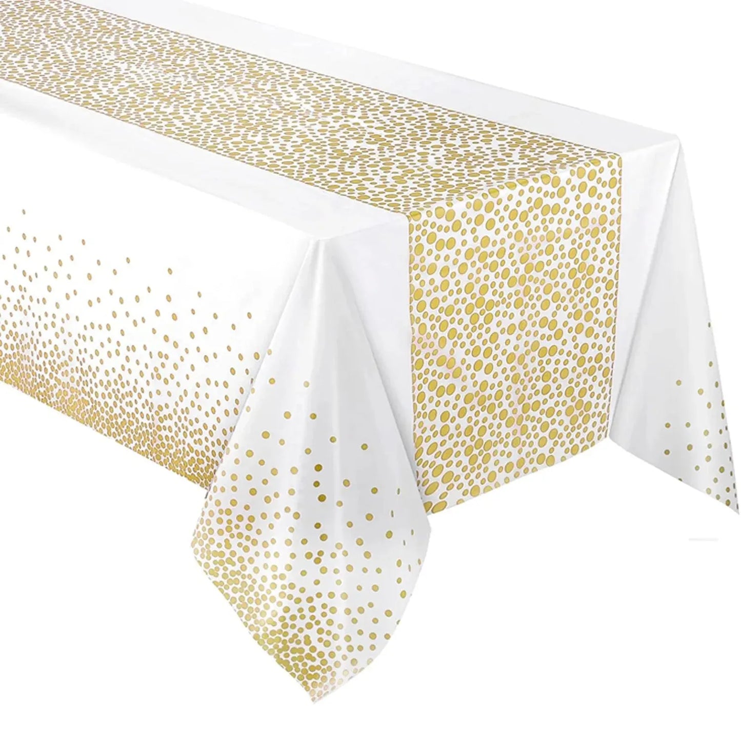 1pc Small Polka Dot Disposable Tablecloth,Thickened Waterproof PEVATablecloth, Home Wedding Birthday Party Decoration,54*108inch Leedoar