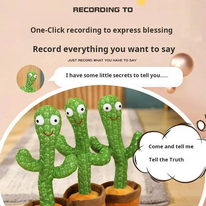 1pc USB Charging Cactus That Can Dance, Twist Cactus That Can Speak, Sing, Dance, Sway Toy Leedoar