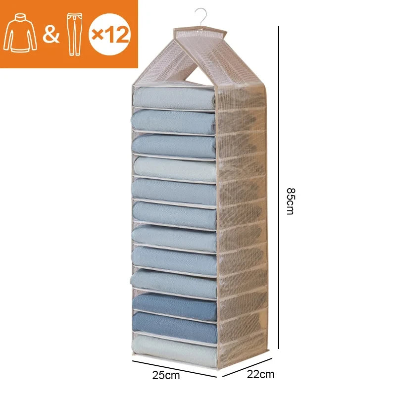 1pc Wardrobe Hanging Storage Bag Cabinet Organizer For Pants Socks T-Shirt Underwear Organizer Hanging Closet Organizer Leedoar