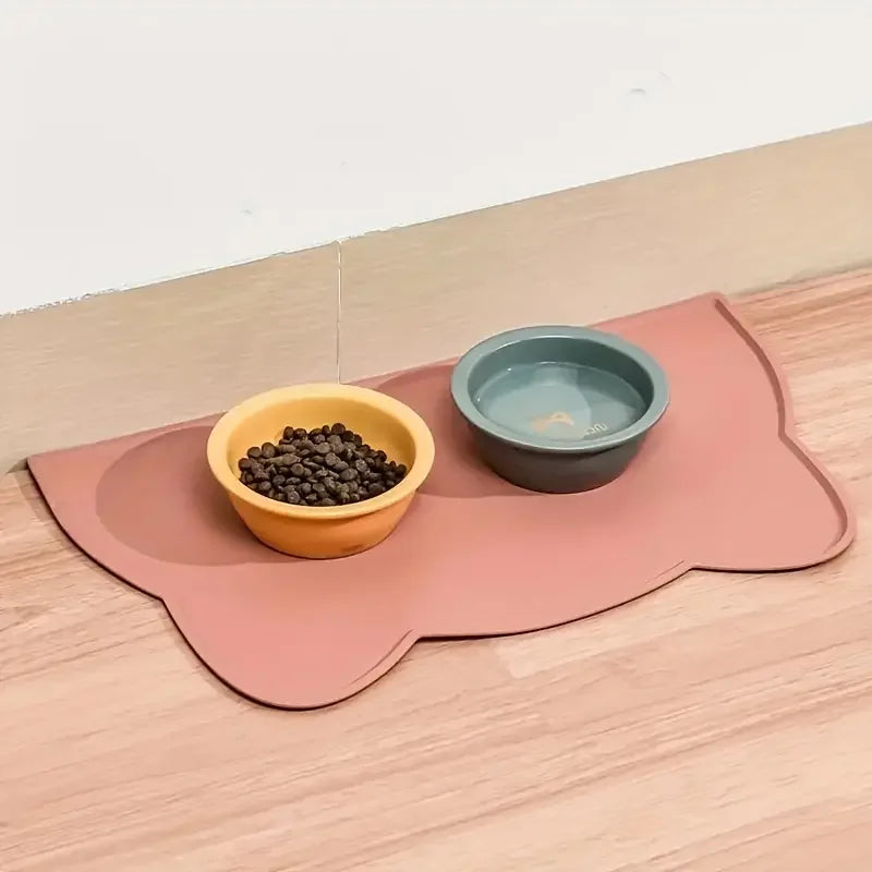 1pc Waterproof Silicone Pet Food Mat - Non-Slip Easy To Clean Perfect For Dogs And Cats Leedoar