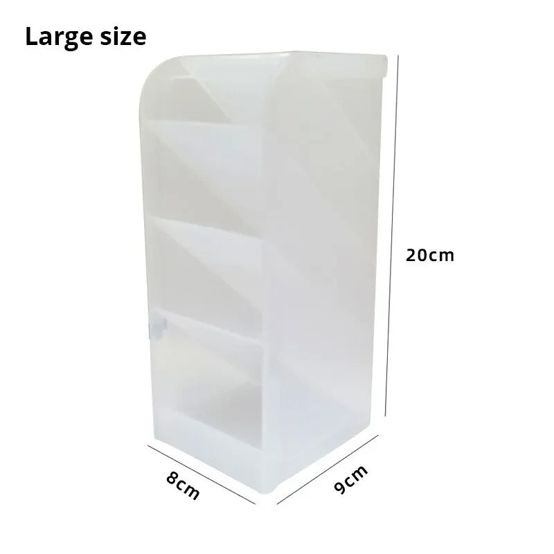 1pc White/Black Transparent Multifunctional Large Capacity Desktop Stationery Pencil Storage Box Leedoar