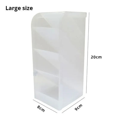 1pc White/Black Transparent Multifunctional Large Capacity Desktop Stationery Pencil Storage Box Leedoar