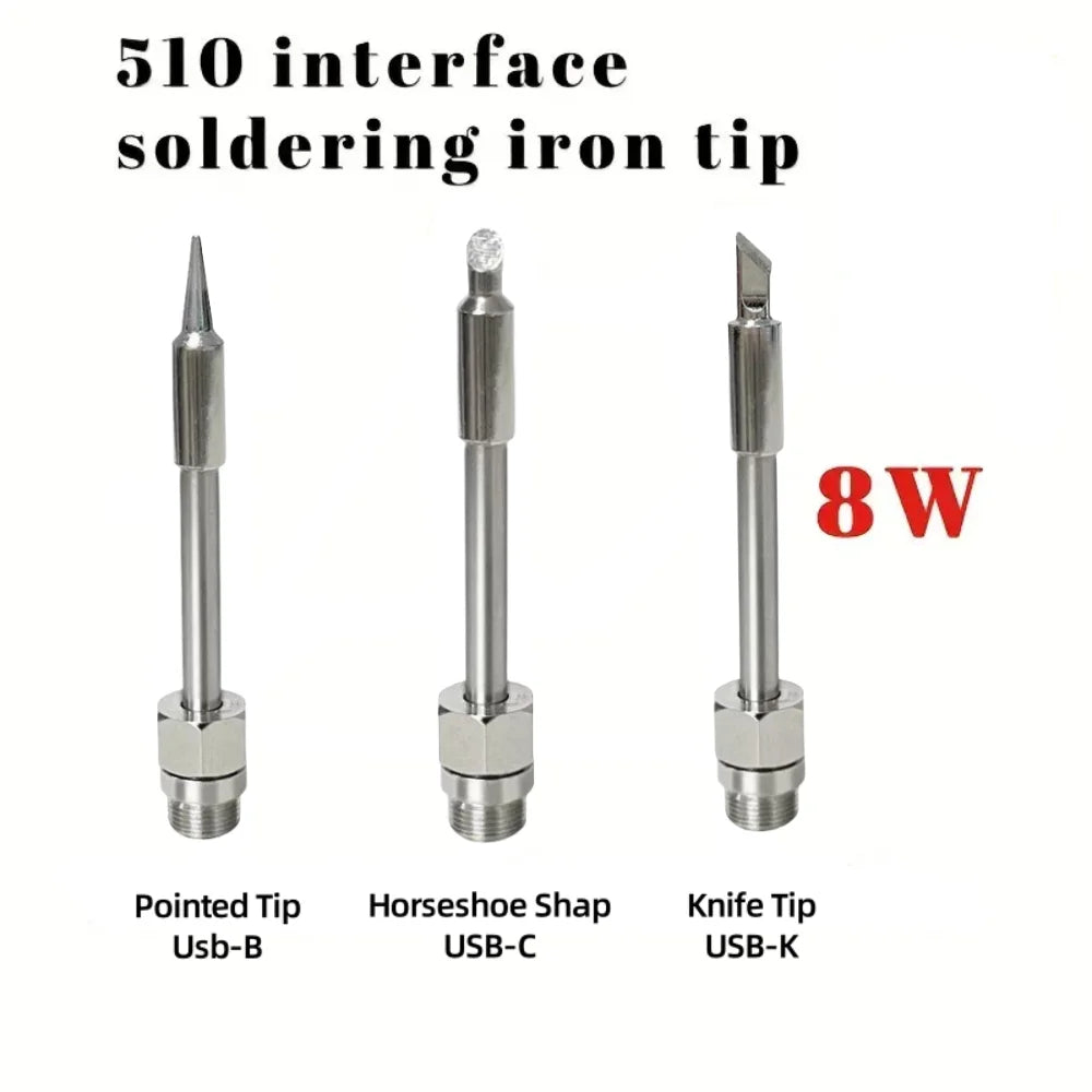 1pcs 510 Interface Soldering Iron Head Mini Portable Soldering Iron Tip Accessories Tool 8W USB Solder Tip